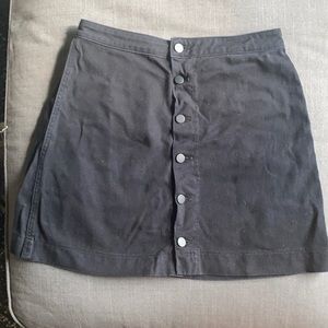 American Apparel Black Button Front Skirt Sz L